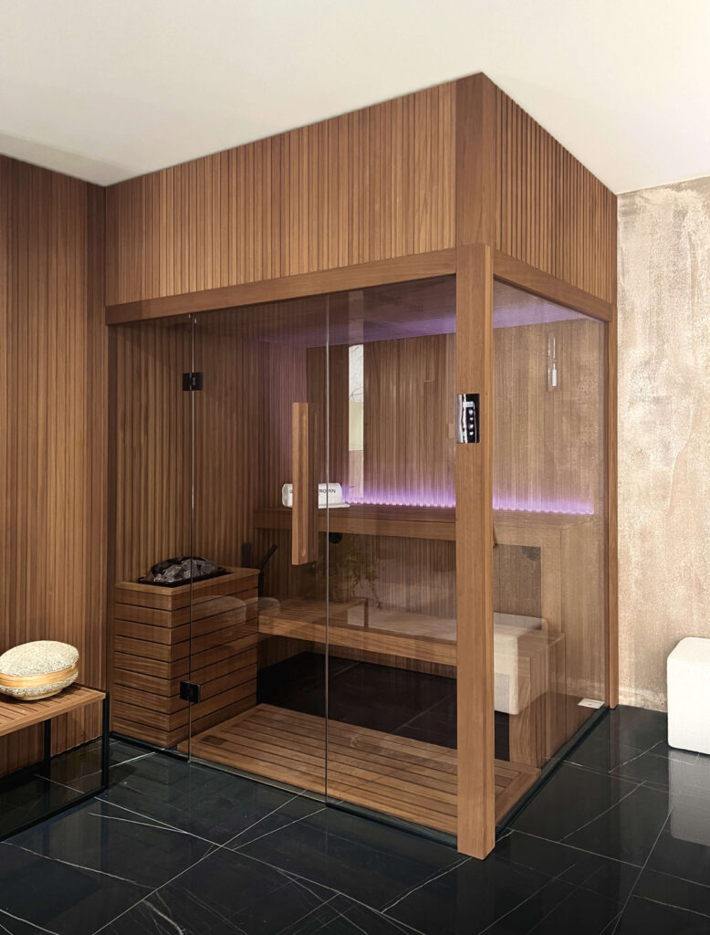 Sauna finlandese Eden in Thermo Wood cannettato