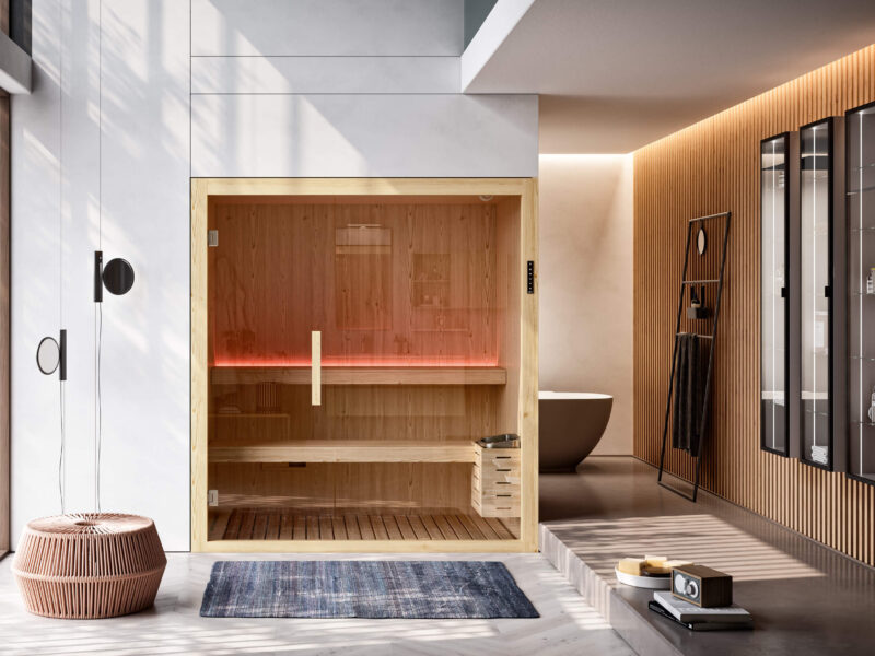 Sauna per la casa Kyra di Sauna Vita in abete nodato